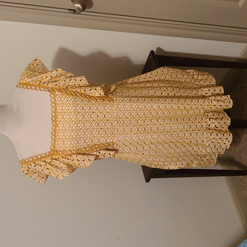 Topshop Yellow Crochet Dress
